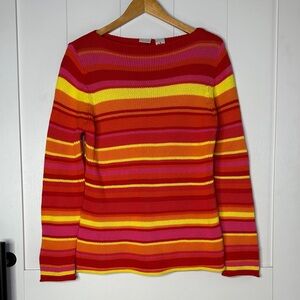 Isaac Mizrahi Multicolor Striped Sweater Women’s Size M
